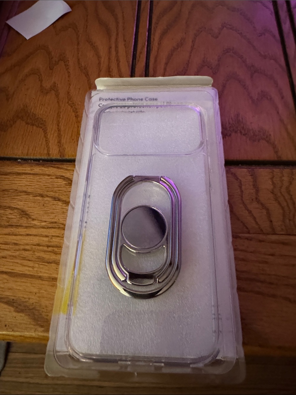 Universal Silver Phone Ring Holder with Rotating Grip